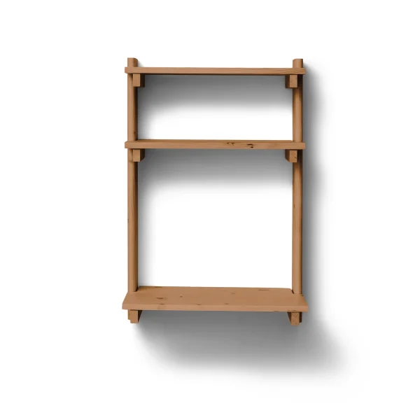 Form & Refine Beam Office Shelf with desk Deep brown pine, 60x90.5x40 cm