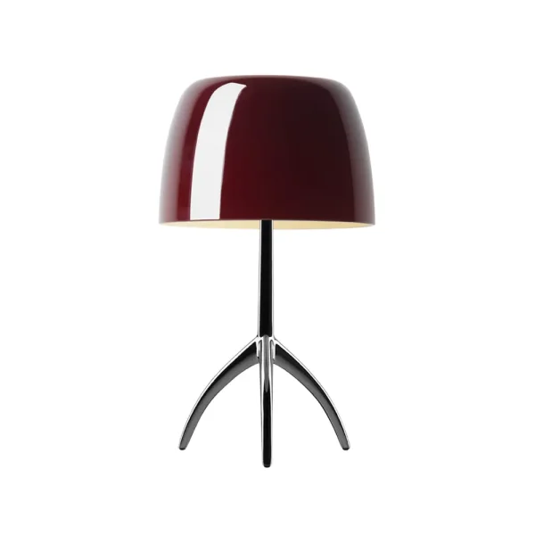 Foscarini Lumiere Grande Dimmable table lamp Cherry red, black chrome