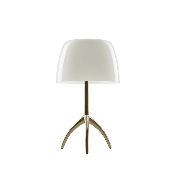 Foscarini Lumiere Piccola Dimmable table lamp Warm white shade–champagne-coloured base