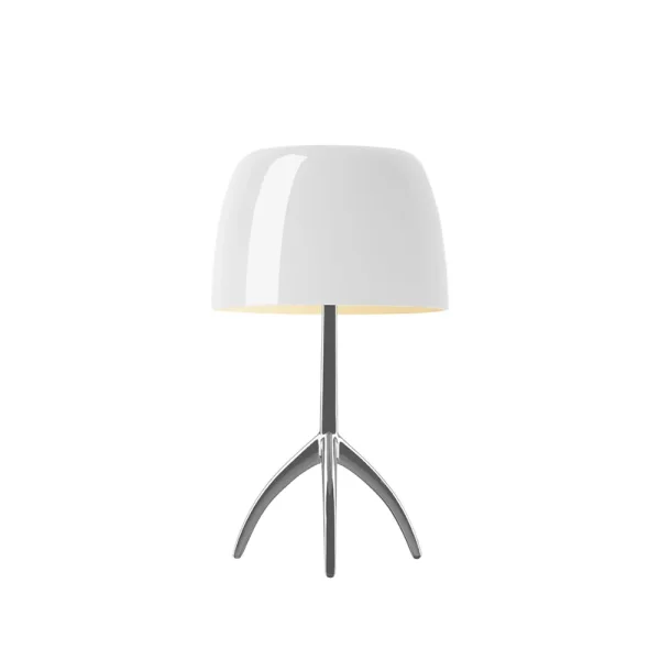 Foscarini Lumiere Piccola Dimmable table lamp White shade–aluminium base