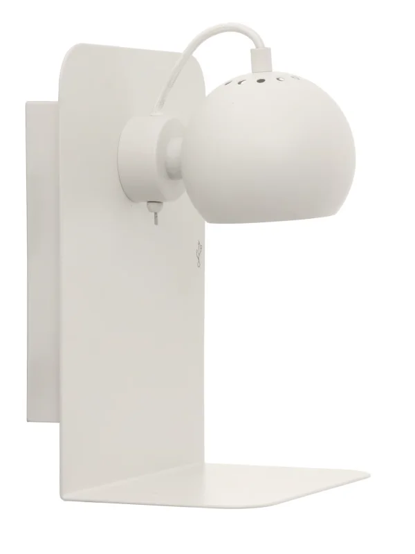 Frandsen Ball wall lamp usb Matte white