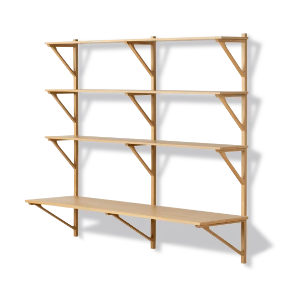 Fredericia Furniture BM29 shelf with desk 149x134 cm Oak lacquer