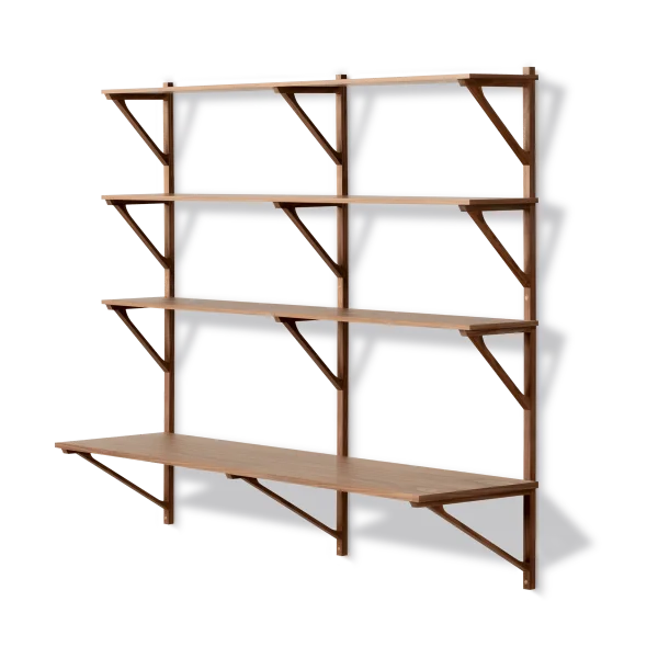Fredericia Furniture BM29 shelf with desk 149x134 cm Walnut lacquer