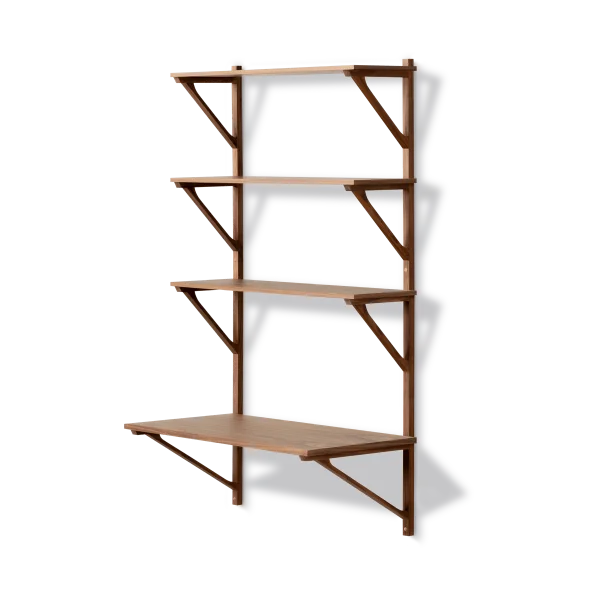 Fredericia Furniture BM29 shelf with desk 78x134 cm Walnut lacquer