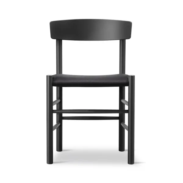 Fredericia Furniture J39 chair Black lacquered beech-black canvas