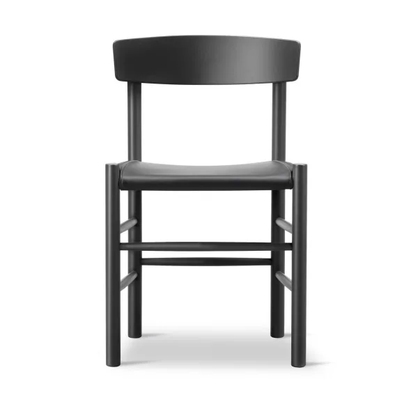 Fredericia Furniture J39 chair Black lacquered beech-leather Omni 301 black