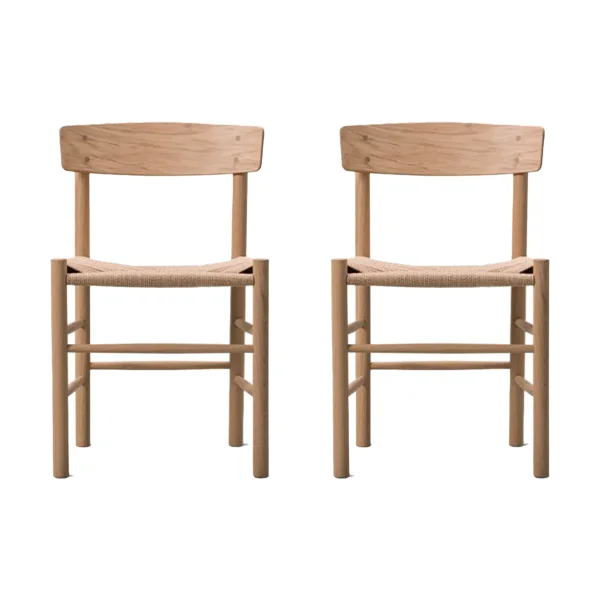 Fredericia Furniture J39 chair, Light oiled oak-woven natural, 2-pack