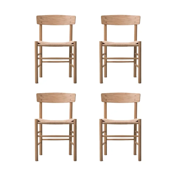Fredericia Furniture J39 chair, Light oiled oak-woven natural, 4-pack