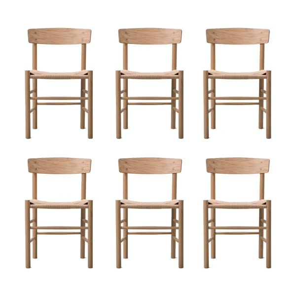 Fredericia Furniture J39 chair, Light oiled oak-woven natural, 6-pack