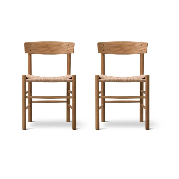 Fredericia Furniture J39 chair, Oiled oak–woven natural, 2-pack