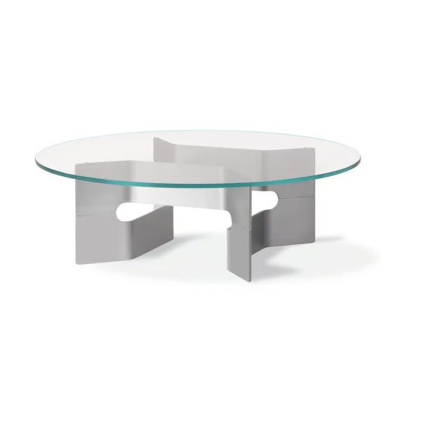 Fredericia Furniture JG coffee table Ø98 cm Glass-brushed aluminium