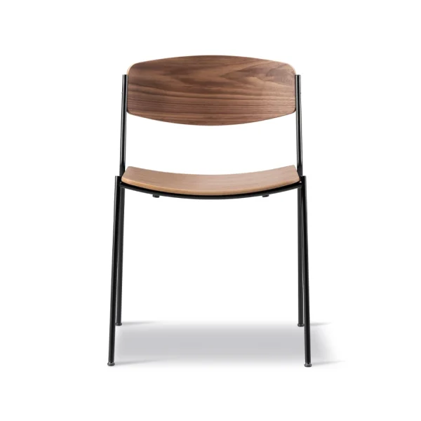 Fredericia Furniture Lynderup 3080 chair Lacquered walnut-black steel base