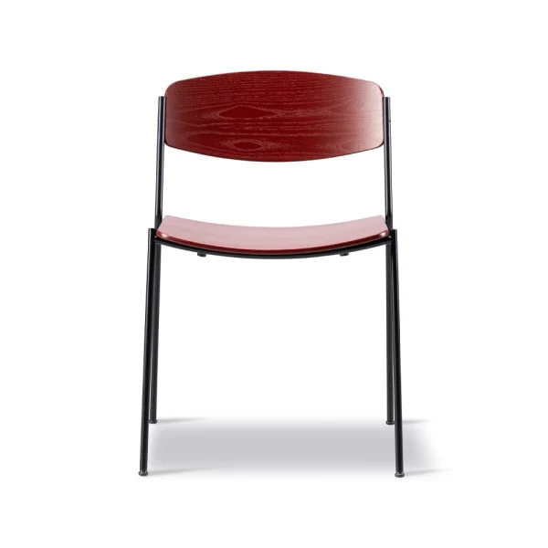 Fredericia Furniture Lynderup 3080 chair Red ash-black steel frame