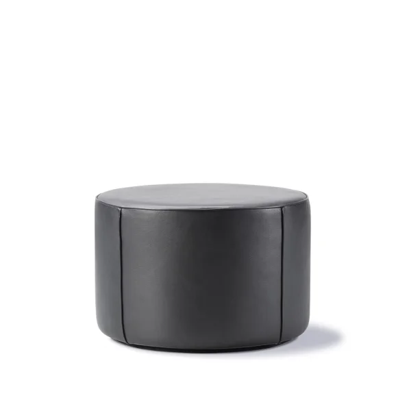 Fredericia Furniture Mono seat pouf Leather omni 301 black-Ø55 cm