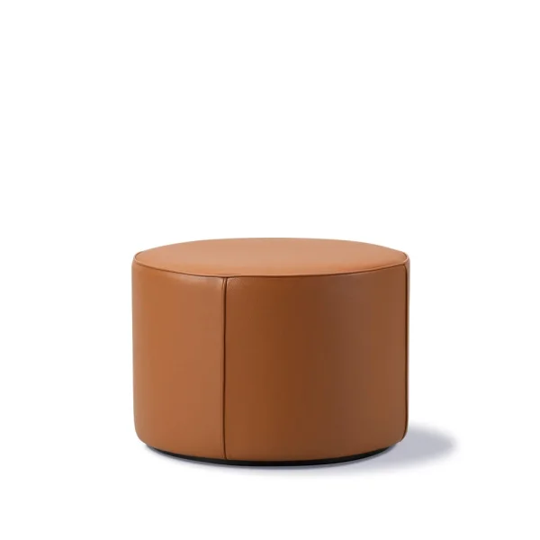 Fredericia Furniture Mono seat pouf Leather omni 307 cognac-Ø55 cm