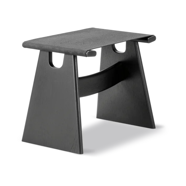 Fredericia Furniture Seto stool Black canvas-black lacquered oak