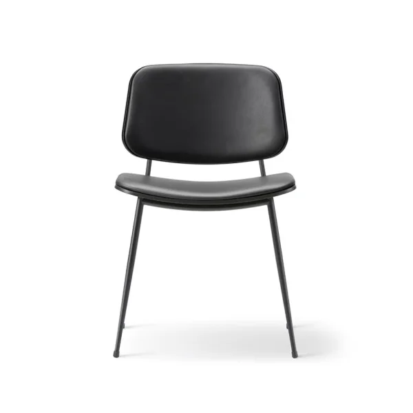 Fredericia Furniture Søborg 3062 Metal chair fully upholstered Leather omni 301 black-black