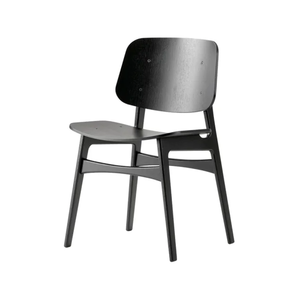 Fredericia Furniture Søborg wood chair Black lacquered oak–black lacquered oak frame