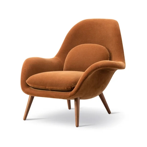 Fredericia Furniture Swoon armchair Grand mohair 2103-smoked oak