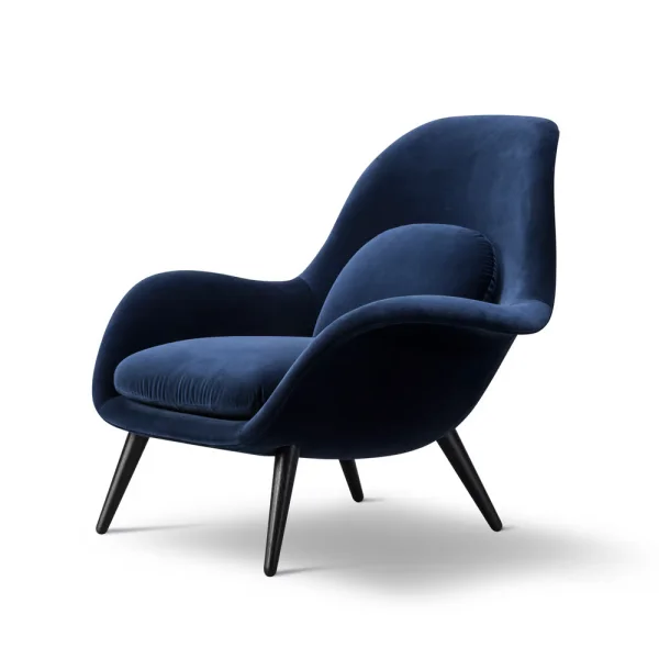 Fredericia Furniture Swoon armchair Harald 792 blue-black oak