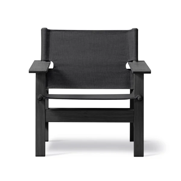 Fredericia Furniture The Canvas Chair armchair Canvas black-black lacquered oak