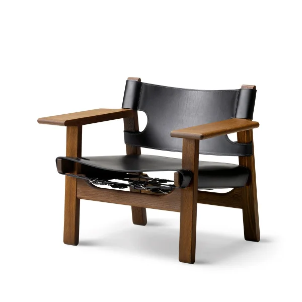 Fredericia Furniture The Spanish armchair Leather black-smoked oak
