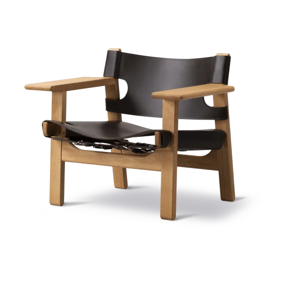 Fredericia Furniture The Spanish armchair Leather dark brown-oiled oak
