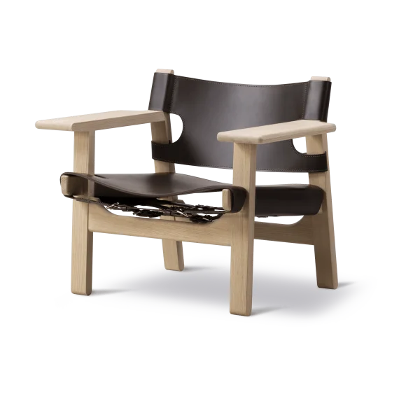 Fredericia Furniture The Spanish armchair Leather dark brown - soap-treated oak
