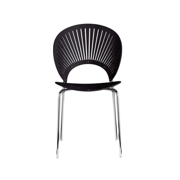 Fredericia Furniture Trinidad 3398 chair Black stained ash-leg chrome