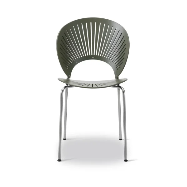 Fredericia Furniture Trinidad 3398 chair Khaki green-chrome