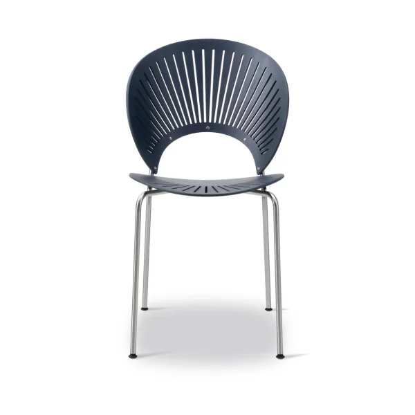 Fredericia Furniture Trinidad 3398 chair Nordic blue-chrome