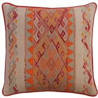 Frida Sunset, Sustainable Feather, Cushion - Andrew Martin Kit Kemp Cotton Blend & Linen Blend & Viscose Blend Geometric