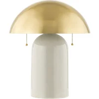Gaia Table Lamp, Light, Brass - Andrew Martin