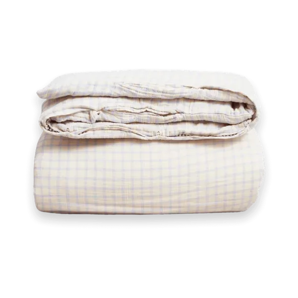 Garbo&Friends Gingham Sky Blue Muslin duvet cover double 240x220 cm