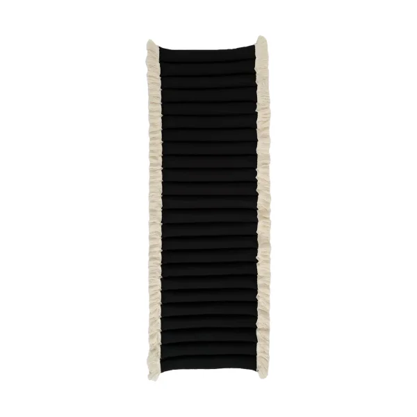 Garden Glory Garden Glory cushion with fringes Black, off-white fringe, 38x120 cm