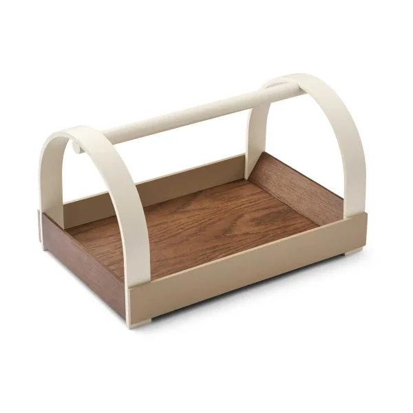 Gejst Kydo tray with handles 40.5x27x23.5 cm Dark oak-beige white