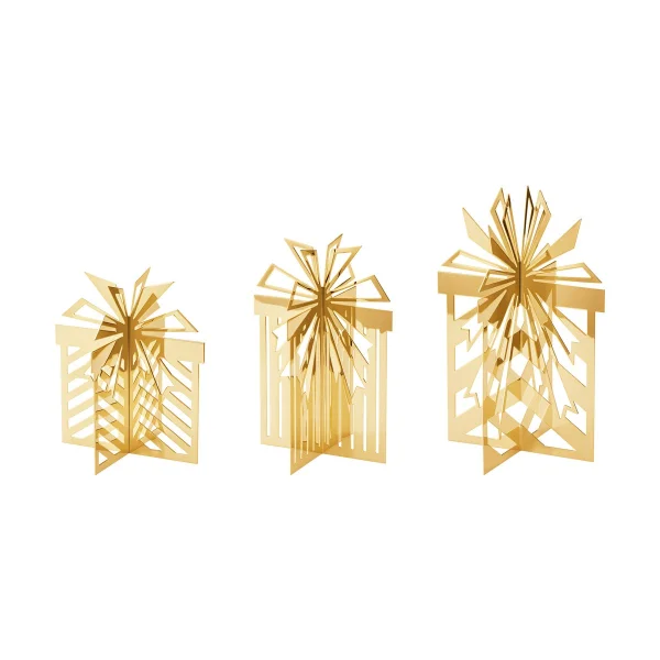 Georg Jensen 2025 Christmas decoration for the table, Christmas gift 3 pieces Gold-plated stainless steel