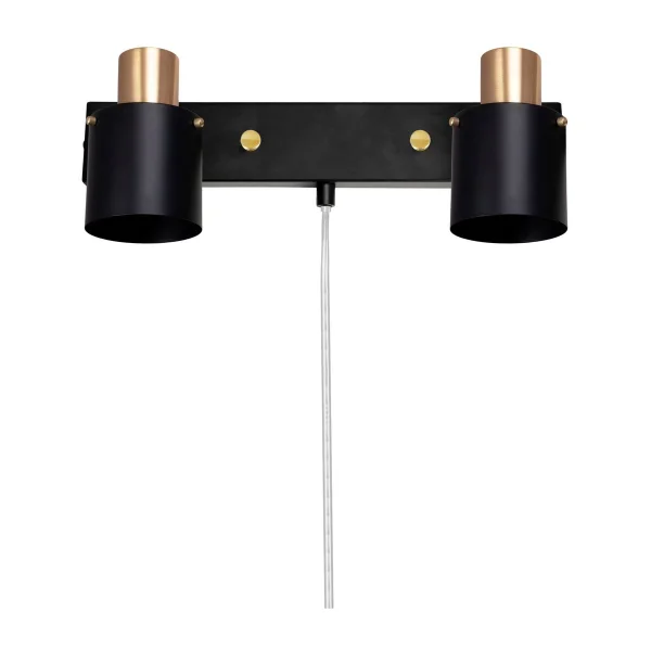 Globen Lighting Clark 2 wall lamp Black-brushed brass