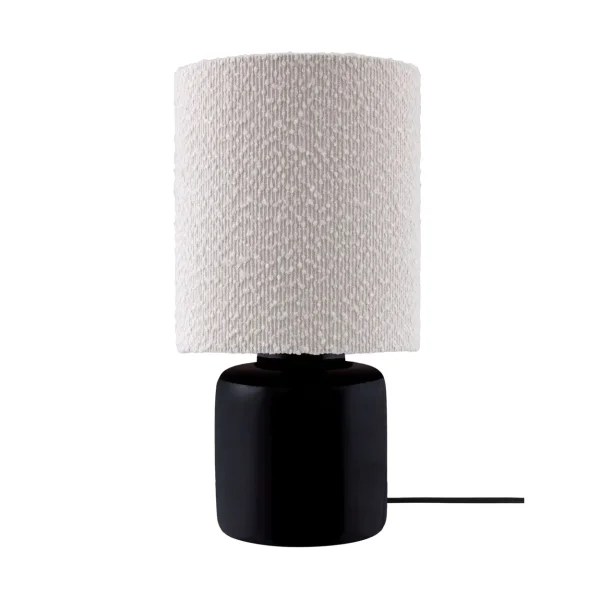 Globen Lighting Florian table lamp White bouclé/black, Ø20x39 cm