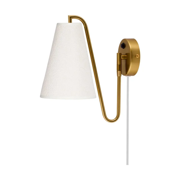 Globen Lighting Lou wall lamp Bouclé white-brushed brass