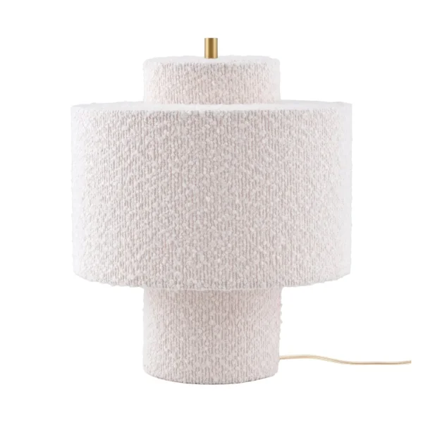 Globen Lighting Noah table lamp White bouclé, Ø25x30.5 cm