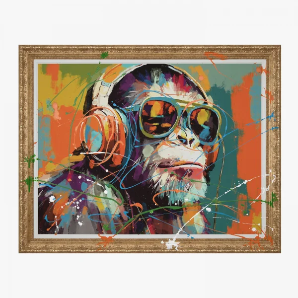 Graffiti Chimp Framed Wall Art
