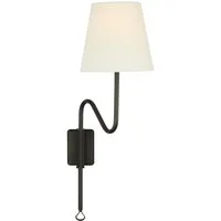 Griffin Articulating Wall Light Bronze & Leather, Light, Bronze & Chocolate Leather - Andrew Martin