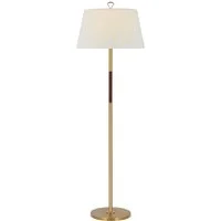 Griffin Floor Lamp Brass & Leather, Light - Andrew Martin