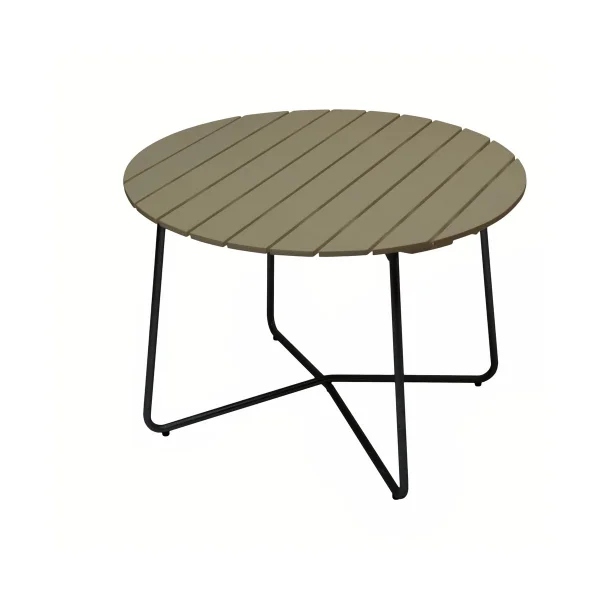 Grythyttan Stålmöbler 9A dining table Light green oak-black, Ø100 cm