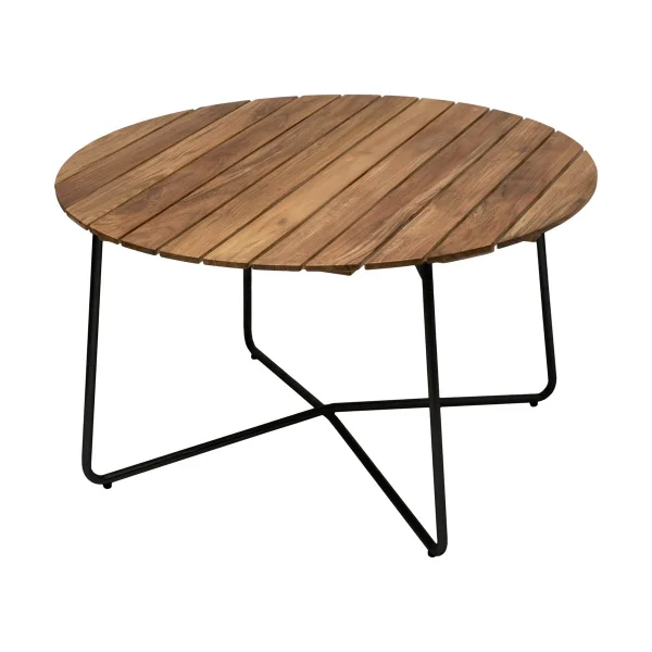Grythyttan Stålmöbler 9A dining table Untreated teak-black, Ø120 cm