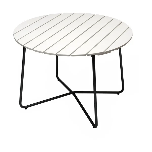 Grythyttan Stålmöbler 9A dining table White lacquered oak-black, Ø100 cm