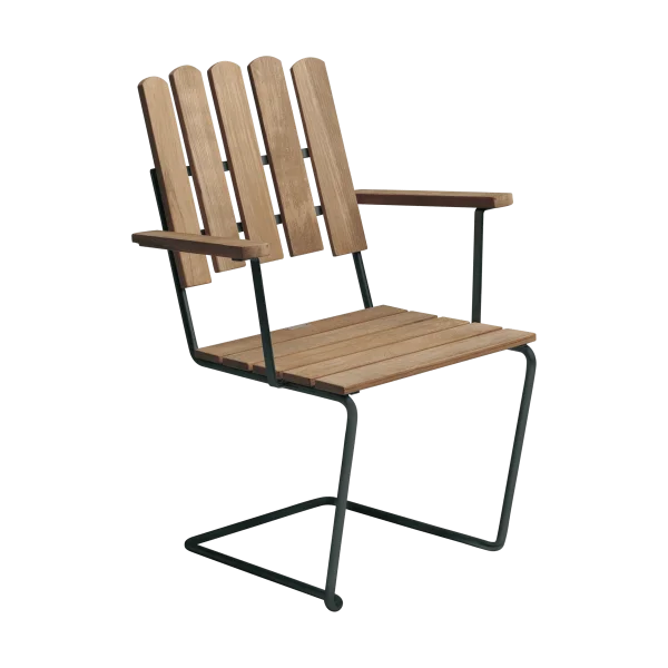 Grythyttan Stålmöbler A2 armchair Untreated teak-black
