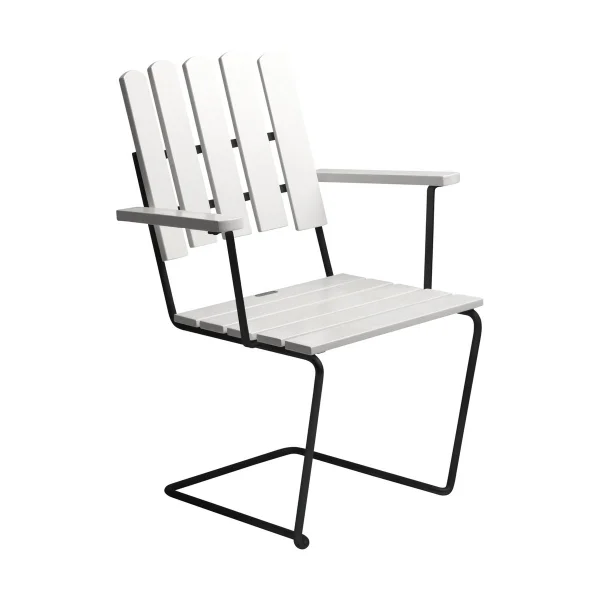 Grythyttan Stålmöbler A2 armchair White lacquered oak-black