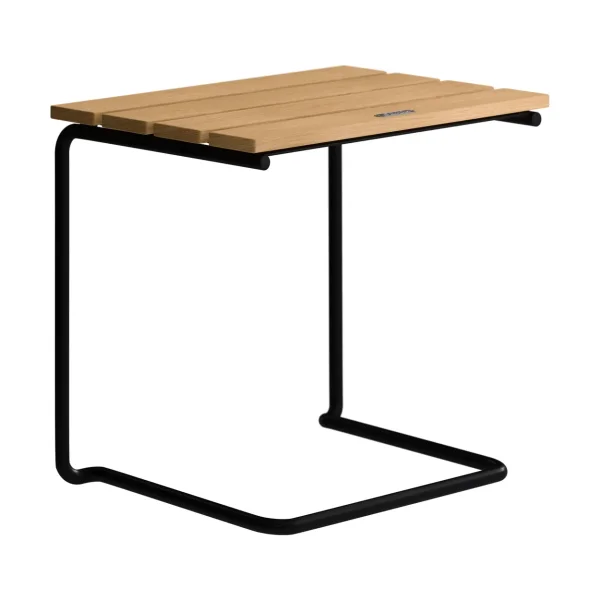 Grythyttan Stålmöbler A3 table/footstool Oiled oak–black steel frame